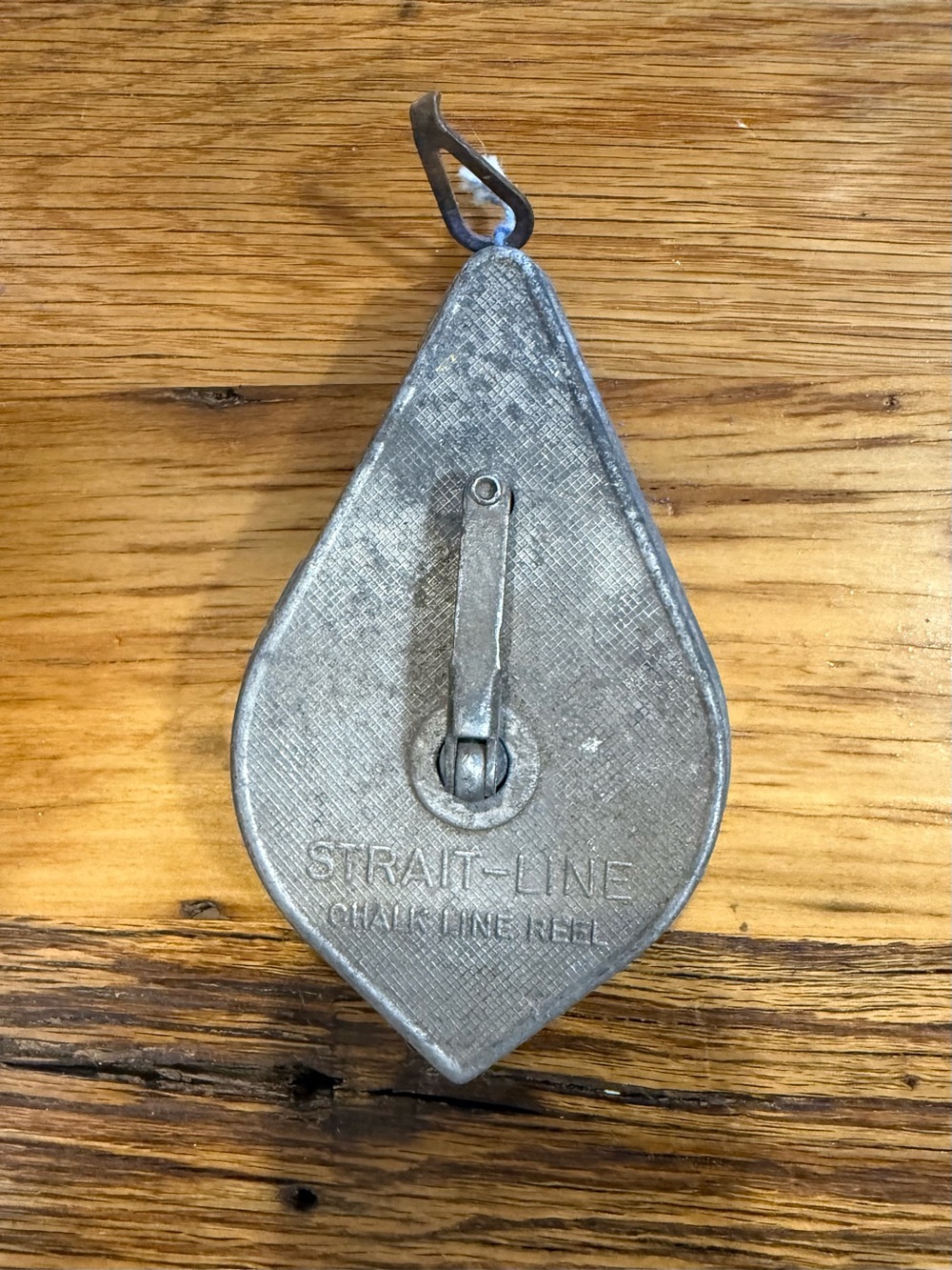 Vintage Silver Chalk Line Reel - Heavy-Duty Plumb Bob Style